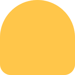 A solid yellow abstract shape with a domed top and rounded bottom corners.